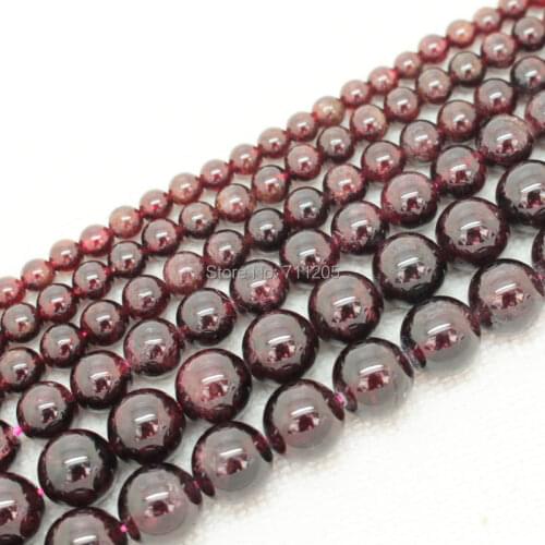 Wholesale Natural Red Garnet 4,5,6,7,9,10mm Round Loose Beads 15"/38cm per strand ,For Jewelry making, can mixed wholesale