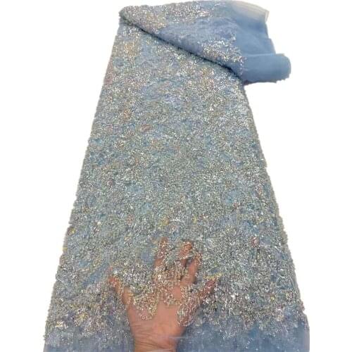 SJ Lace Latest African Lace Fabric 2021 High Quality French Lace Fabric Tulle Sequins Nigerian Lace Wedding Dress Sewing r5-43