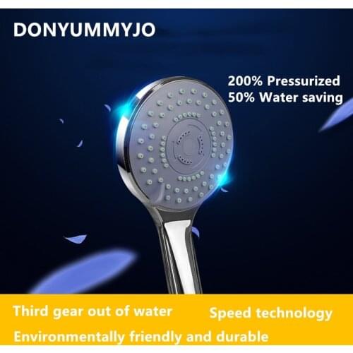 3 Functions Handheld Shower Head Water Saving Massage Spray ABS With Chrome Finished Hand Bath Showerhead Bathroom Accessories