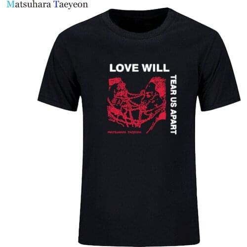 Love Will Tear Us Apart T Shirt Men T-shirt Tumblr Fashion Grunge Black Tshirt Tee Hipsters Funny T-Shirts Punk Style Top