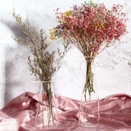 2021 New Creative Modern Minimalist Cone Vase Home Decoration Decoration Desktop Glass Vase High And Low Vase