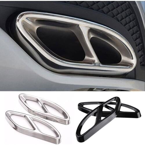 New Arrival 2Pc Car Exhaust Tip Pipe Muffler Dector Stainless Steel выхлопные системы tubo de escape for 2019-2021 CLA C118 W118