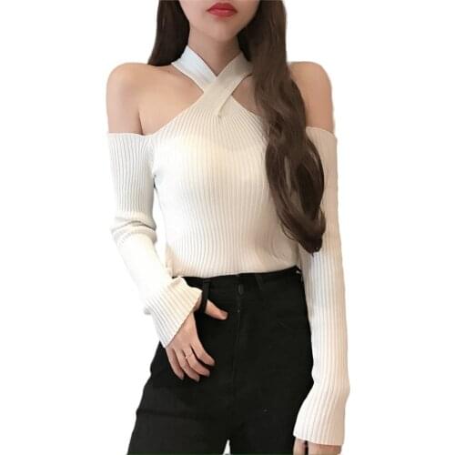 ОБРЕЗАННЫЕ ТОП ЛЕДИ Womens Off Shoulder Pullovers