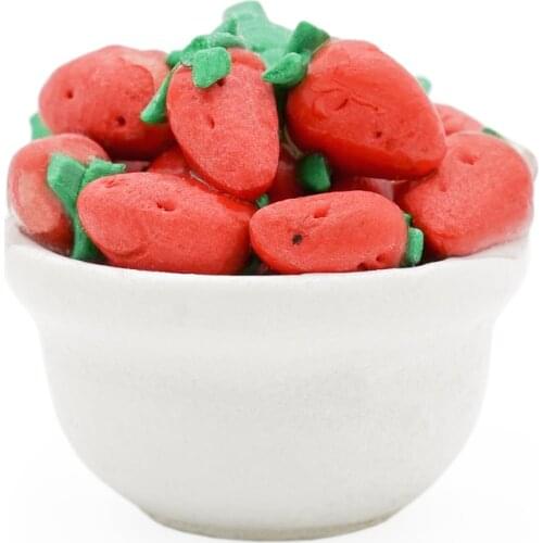 Odoria 1:12 Miniature Strawberry Bowl Fruit Tray Dollhouse Kitchen Food Accessories Decor Toy