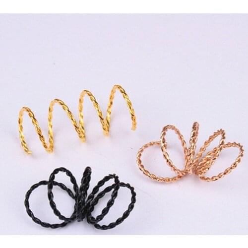 10 Pcs/set Opening Hair Ring Braid Bead Dreadlock Metal/Gold/Silver Clip Braid for African Braided Braids Decorative Accessories