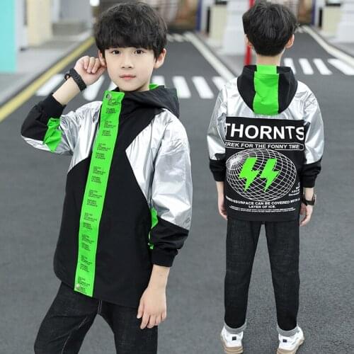 New Zipper Spring Autumn Boy Coat Overcoat Top Kids Costume Teenage Gift Children Clothes High Quality Plus Size