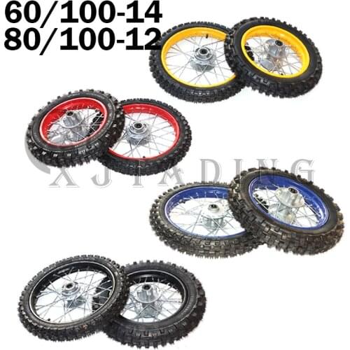 12mm Front Tire 60/100-14( 1.4*14) & 12mm Rear Tire 80/100-12(1.85*12) for CRF50 APOLLO 110 Kayo Chinese Dirt Pit Bike