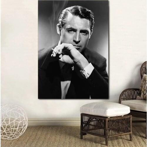 Cary Grant Home Decor Poster Handsome Man Black Wall Art Canvas Prints Painting Pictures For Living Room Modular No Framework