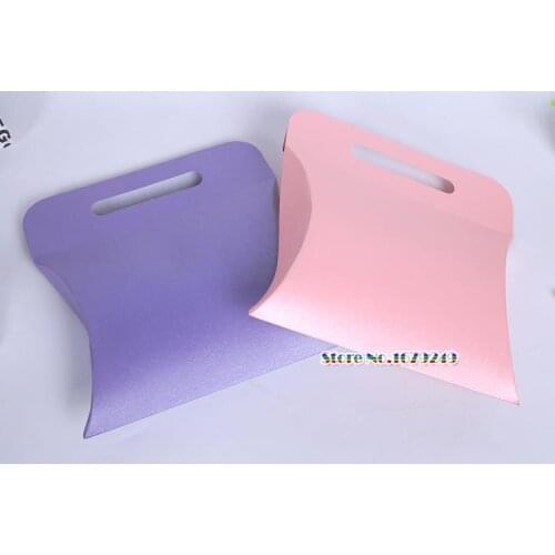 Pillow shape gift paper Box with handle.candy gift Packaging box,Wedding Baby Shower Birthday Party Favor boxes 50pcs/lot