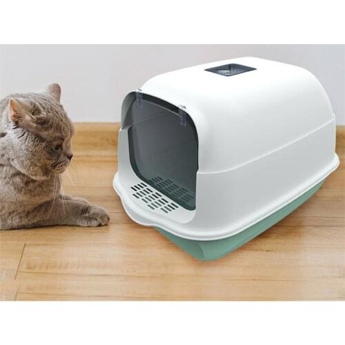 Fully Closed Cat Litter Box Anti Splash Pet Toilet Puppy Indoor Clean Basin Pet Bedpan Semi Close Plastic Deodorant Cats Sandbox