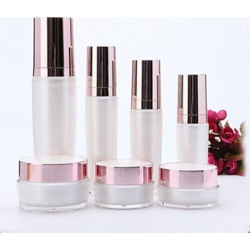 15 30 50 120 ml Pink Acrylic Shampoo Cosmetic Containers Emulsion Lotion Pump Bottles 15g 30g 50g Cream Eyeshadow new Jar Pot