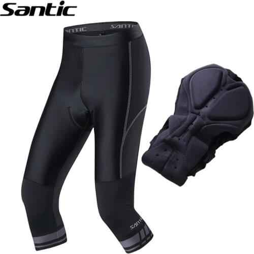 Santic Cycling Pants Sponge Padded Elastic Breathable Summer Quick Dry Sports Outdoors Cycling Clothing For Men Mountain Road