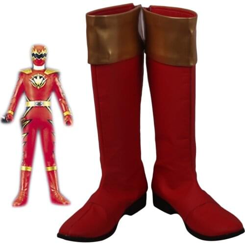 Bakuryuu Sentai Abaranger Ryouga Hakua AbaRed Cosplay Boots Red Shoes Custom Made Any Size
