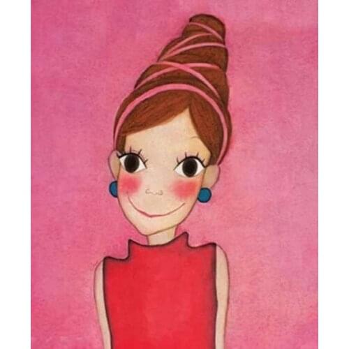 Lucky Sexy Lady Pink Girl Handpainted Handmade Oil Painting On Canvas Home Decoration