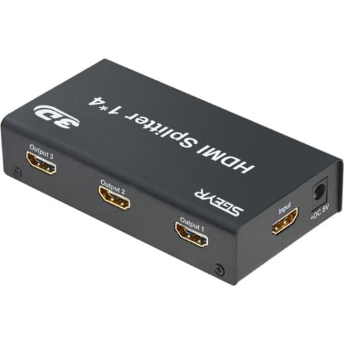SGEYR 4 Ports HDMI Splitter 1 Input 4 Output HDMI 1x4 HDMI Splitter for Smart Android HDTV HDMI Adapter