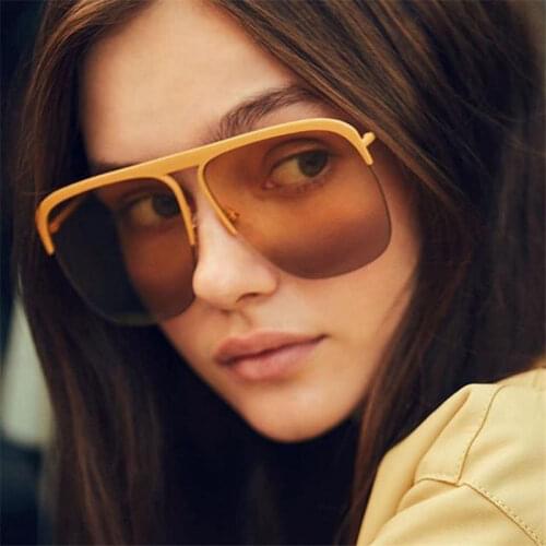 2021 Metal Frame Male Female Square Sunglasses Men Eyewear Shades Oculos Women Remi Rimless Sun Glasses Gafas