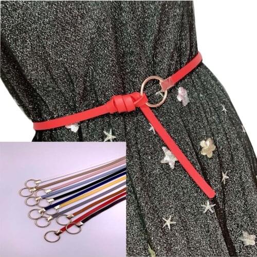 Thin PU Leather Belt Female Pure Color Waist Belts Women Dress Wild Small Belt Strap cinturon mujer cinto feminino cinturones