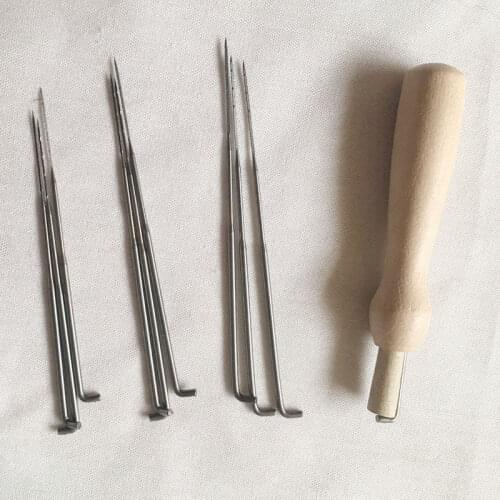 WFPFBEC wolvilt wool for needle felting wool roving fiber tools kit handle FELTING NEEDLE with 9 needles crafa naaldvilten