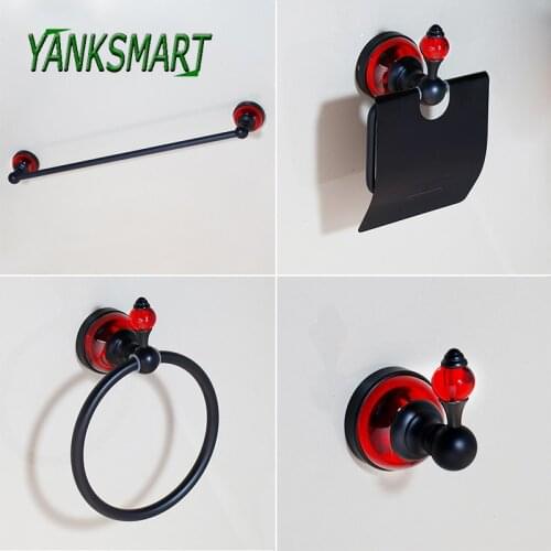 YANKSMART Bathroom Accessories Shelf Paper Holder Towel Rack And Hook ABS Plastic Material Wall Mounted Bath Hardware Set