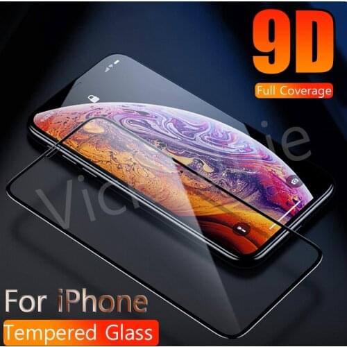9D Full Cover Tempered Glass For iPhone 12 11 Pro Max Screen Protector 12Pro 11Pro Max 8 7 Plus XR XS X 6 S 12 Mini Accessories