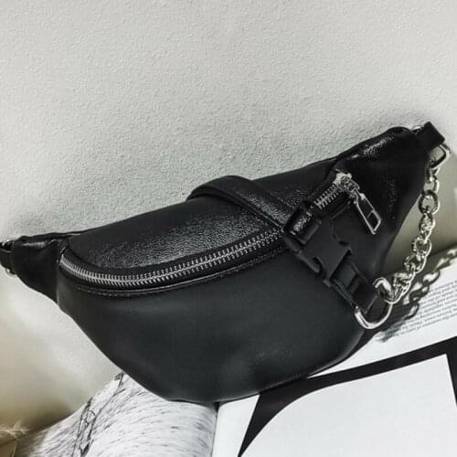2019 Womens Waist Bag Fanny Pack PU Bag Belt Purse Small Purse Phone Key Pouch White Black Waist Packs