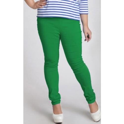 Hot Sale Female Capris Womens Skinny High Waist Plus Large Size Candy Color Trousers Elastic Band Pants 6XL AE339