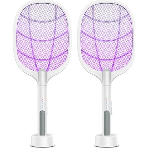 2 in 1 USB Rechargeable Electric Insect Swatter Indoor Anti Mosquito Fly Bug Zapper Racket Killer Trap Lamp Anti Mosquito Zapper