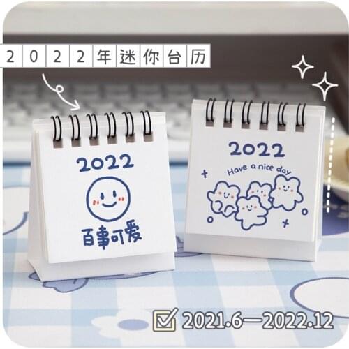 2021 Kawaii Mini Calendar Planner Countdown Ornaments 2022 Creative Ins Memo Monthly Calendar Desk Calendar DIY Kit