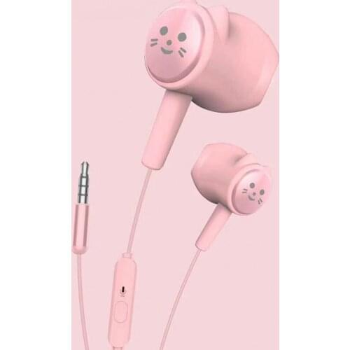 2021 New Lovely Creative Cartoon Cute Cat 3.5mm Jack Wired In-ear Headphones Childs Earphone With Mic for IPhone Xiaomi
