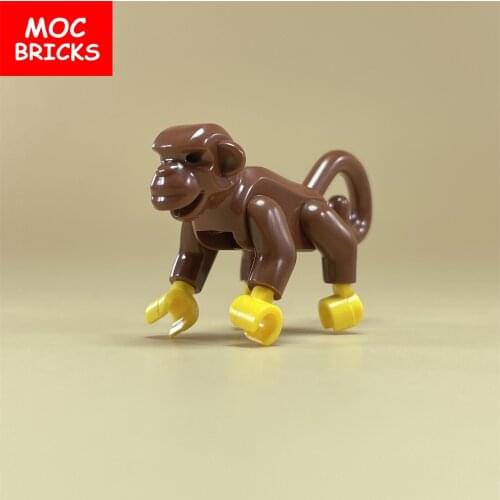 5pcs/lot MOC BRICKS Animal Monkey tree Model Farm figure Construction Toy Children Education Blocks Gifts