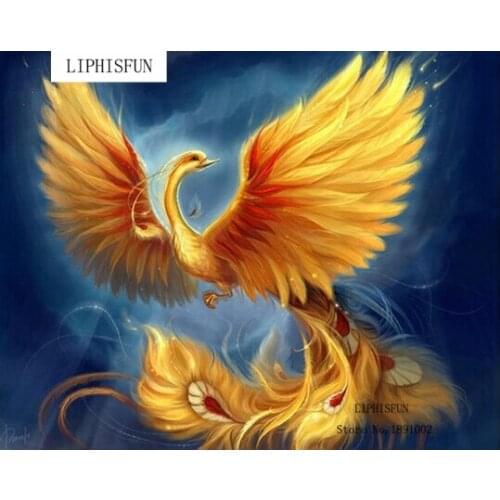 5D Diamond Diy Diamond Painting Cross Stitch Phoenix Square Resin Rhinestone Sets Unfinished Needlework Home Decor