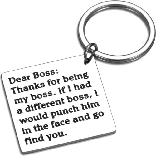 Boss Keychain Thank You Gift for Boss Coworker Goodbye Gifts for Supervisor Leader