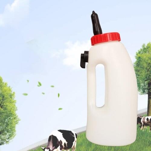 Livestock Calf Milk Feeding Bottle Adjustable Flow Detachable Nipple Drinker with Handle Screw-On Teat Feeder Feeding Tools