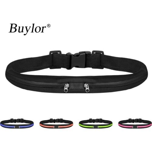 Buylor Running Belt Bag Men Sports Waist Bag Waterproof Portable Waist Pack Pocketbelt Phone Pouch for Cycling Gym