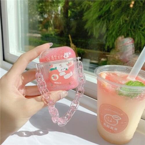 Luxury Quicksand Earphone Case For Airpods pro Wireless Glitter Bracelet Chain Hard Cover For Airpods 1 2 3Accessories For Girl