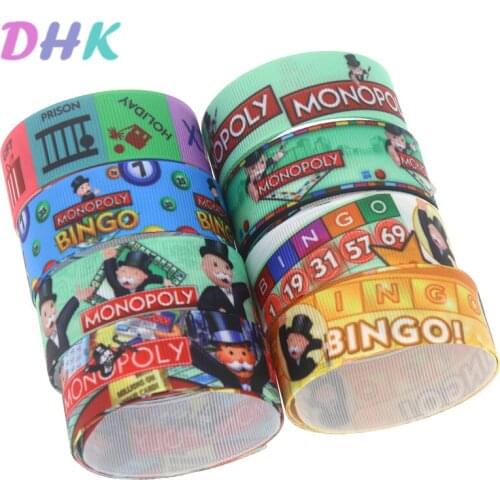 DHK 50yards Printed Grosgrain Ribbon Accessory Hairbow Headwear Decoration DIY Wholesale OEM S1210