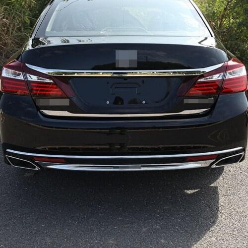 For Honda Accord 2016-2017 ABS Chrome &stainless steel Automotive rear bumper lip decorative cover Trunk tail door trim cover