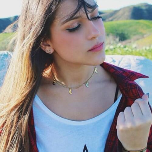 European and American fashion accessories vintage and simple fashion womens moon necklace