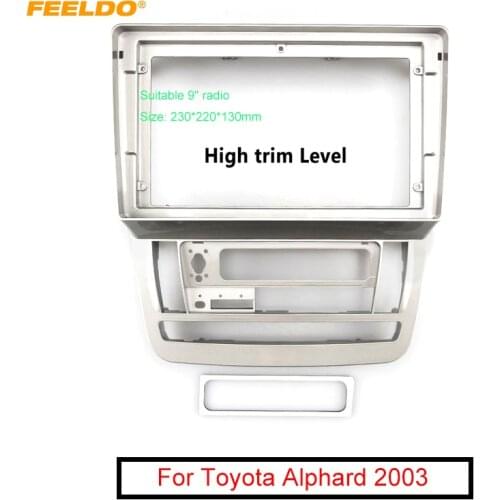 FEELDO Car Stereo 9 Inch Big Screen Fascia Frame Adapter For Toyota Alphard (RHD) 2Din Dash Audio Fitting Panel Frame Kit