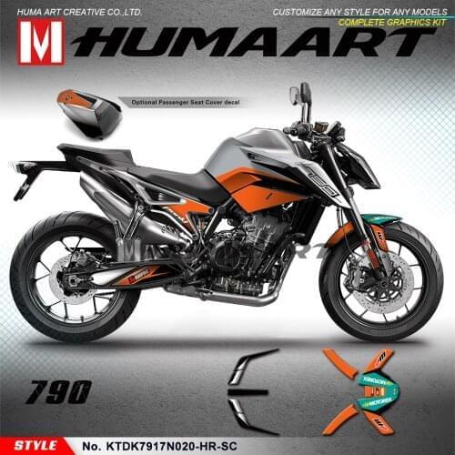 HUMAART Personalized Decals Vinyl Stickers for 890 R 2020 2021 with Seat Cowl Decal (Style No.KTDK7917N020-HR-SC)