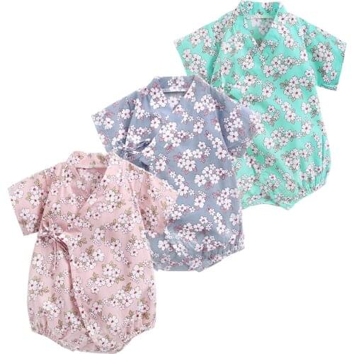 Sanlutoz Floral Baby Girls Bodysuits Summer Cotton Baby Girl Clothes Cute Newborn Baby Jumpsuits Short Sleeve