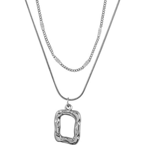 Stainless steel Korean version light luxury contracted double necklace pendant clavicle chain temperament joker choker chain