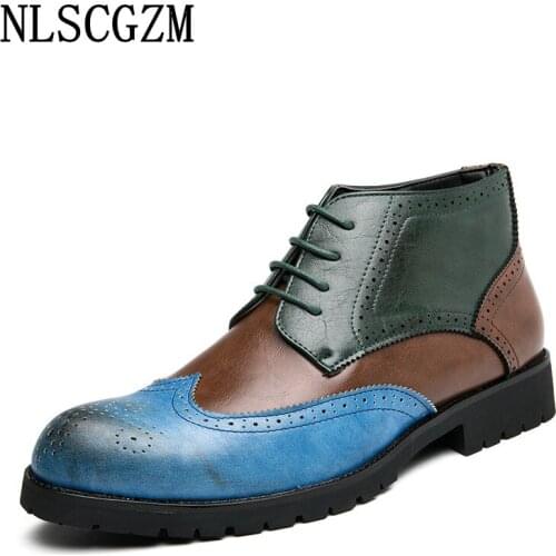 Leather Casual Shoes Ankle Boots for Men Male Chelsea Boots Men Chunky Boots Luxury Designer Shoes Zapatos De Vestir Los Hombres