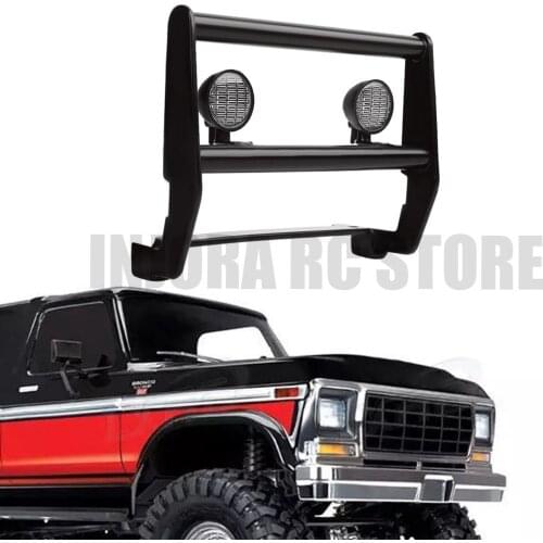 1PCS TRX-4 82046-4 Metal Front Bumper with White LED Light for 1:10 RC Crawler Car TRAXXAS TRX4 Bronco Ranger XLT