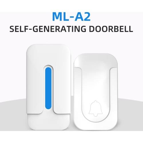 ML-A2 Self Powered Wireless Doorbell Waterproof Smart Door Bell 100m Remote US EU Plug Home Security Protection Accessories