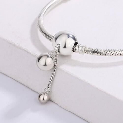 Fashion Accessories 925 Sterling Silver Beaded Chain Pendant Charm Bracelet DIY Jewelry Making For Original Pandora