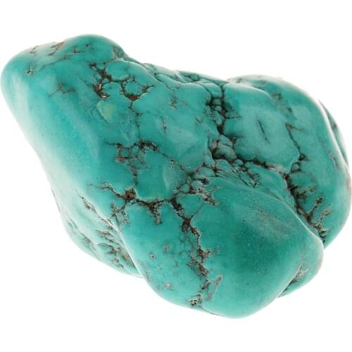 Natural Turquoise Gem Quartz Feng Shui Heal Crystal Terminate Home Decor Ornament for Jewelry Making