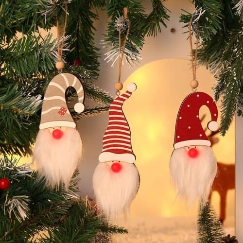 New Christmas lovely Decorations Forest Old Man with Light Pendant Luminous Christmas Tree Pendant Home Party Window Display