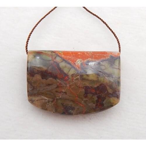 New Arrival Natural Mushroom Jasper Drilled Pendant Bead, 25x37x12mm，19g