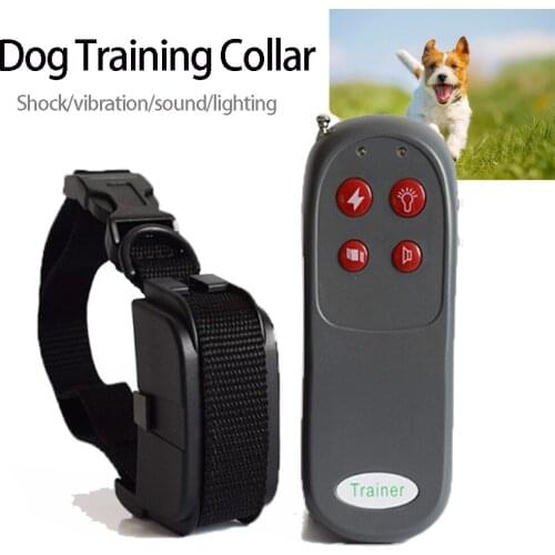 4 in 1 Dog Training Collar Pet Control Stop Bark Anti Bark Shock Vibration Small Medium Large Dog Electric Remote Collar